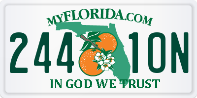 FL license plate 2441ON