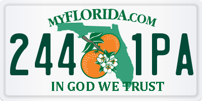 FL license plate 2441PA