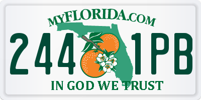 FL license plate 2441PB