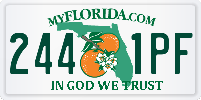FL license plate 2441PF