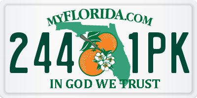 FL license plate 2441PK
