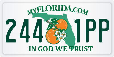 FL license plate 2441PP