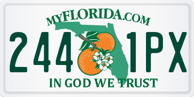 FL license plate 2441PX