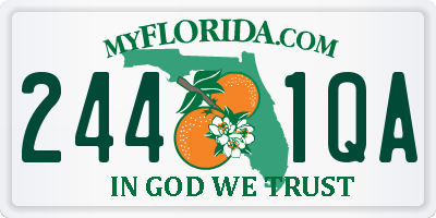 FL license plate 2441QA