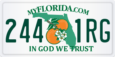 FL license plate 2441RG