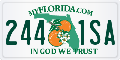 FL license plate 2441SA