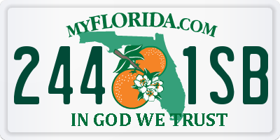 FL license plate 2441SB