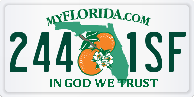 FL license plate 2441SF