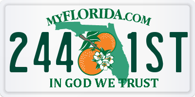 FL license plate 2441ST