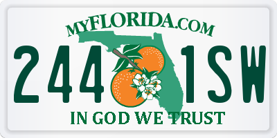 FL license plate 2441SW