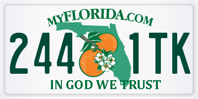 FL license plate 2441TK