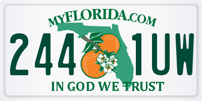 FL license plate 2441UW
