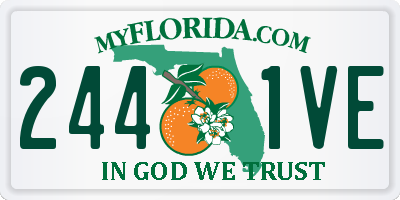 FL license plate 2441VE