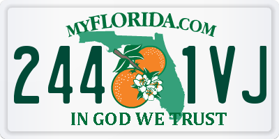 FL license plate 2441VJ