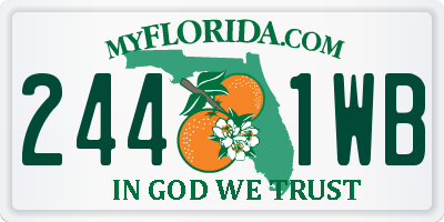 FL license plate 2441WB
