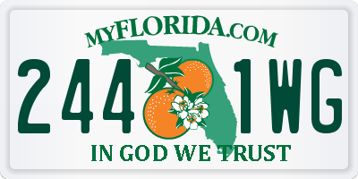 FL license plate 2441WG