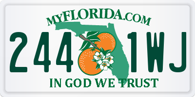 FL license plate 2441WJ