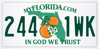 FL license plate 2441WK