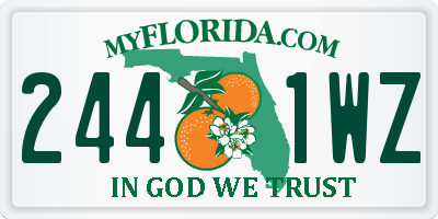 FL license plate 2441WZ