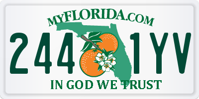 FL license plate 2441YV