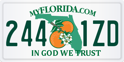 FL license plate 2441ZD