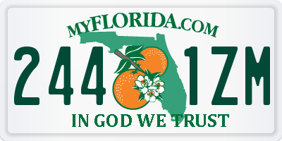 FL license plate 2441ZM