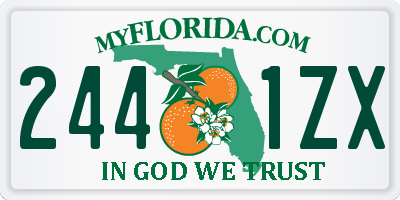 FL license plate 2441ZX