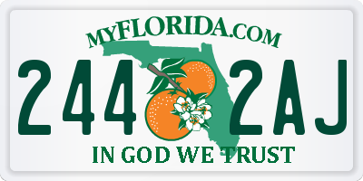 FL license plate 2442AJ