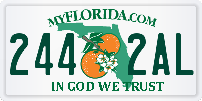 FL license plate 2442AL