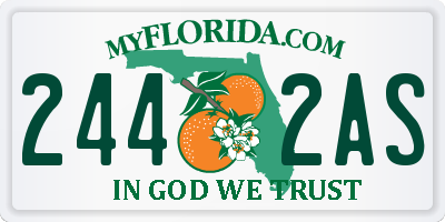 FL license plate 2442AS