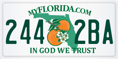 FL license plate 2442BA