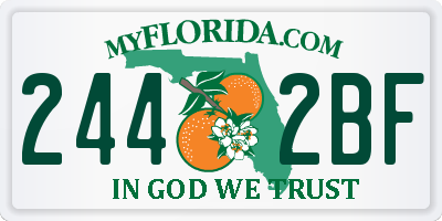 FL license plate 2442BF