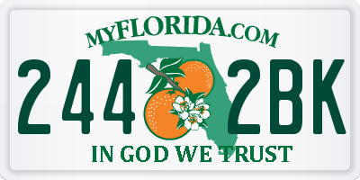FL license plate 2442BK
