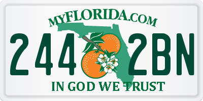 FL license plate 2442BN
