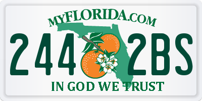 FL license plate 2442BS