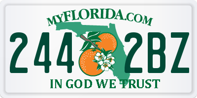 FL license plate 2442BZ