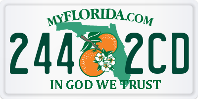 FL license plate 2442CD