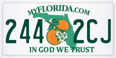 FL license plate 2442CJ