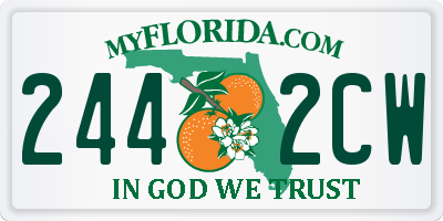 FL license plate 2442CW