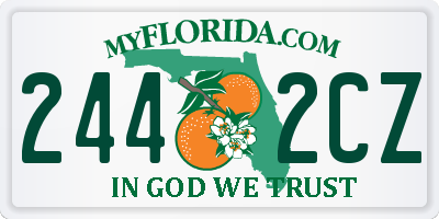 FL license plate 2442CZ