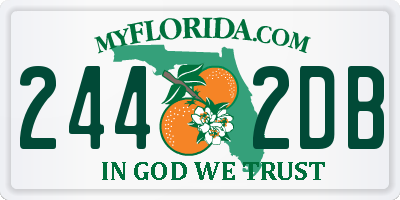 FL license plate 2442DB