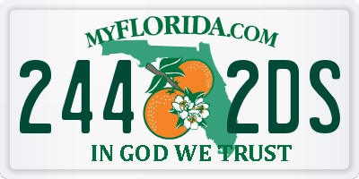 FL license plate 2442DS