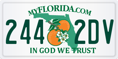 FL license plate 2442DV