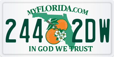 FL license plate 2442DW