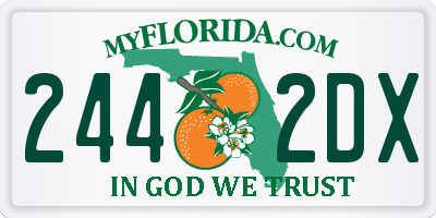 FL license plate 2442DX
