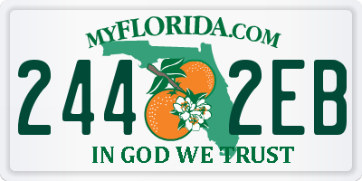 FL license plate 2442EB