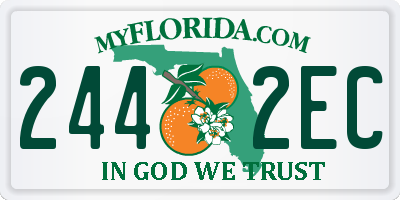 FL license plate 2442EC