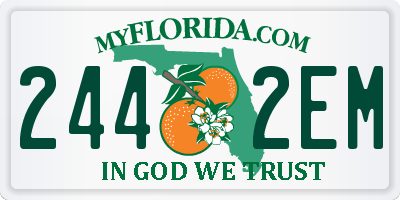 FL license plate 2442EM