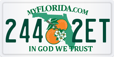 FL license plate 2442ET