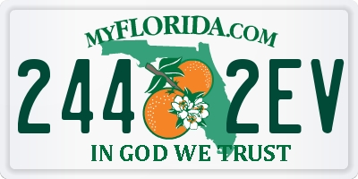 FL license plate 2442EV